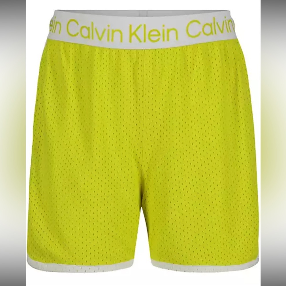 NEW Calvin Klein‎ Performance Mesh Athletic Shorts Neon Yellow Medium